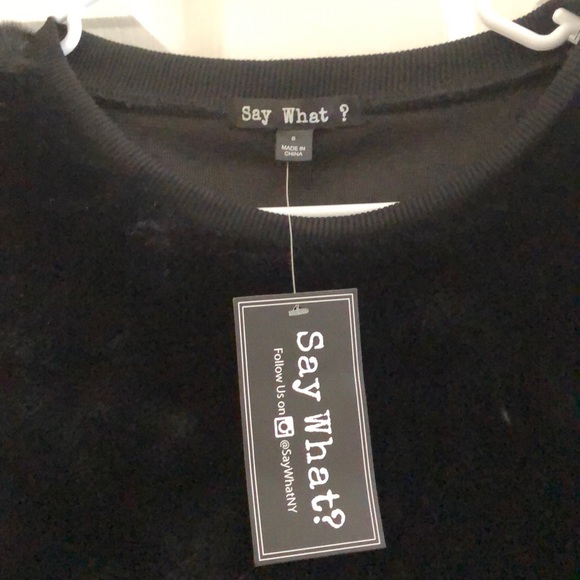 NWT Say What? Thick Soft Fuzzy Sweater in Black Size Small (S) - Picture 2 of 5